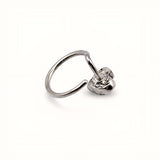 925 Sterling Silver Heart Design Nose Ring