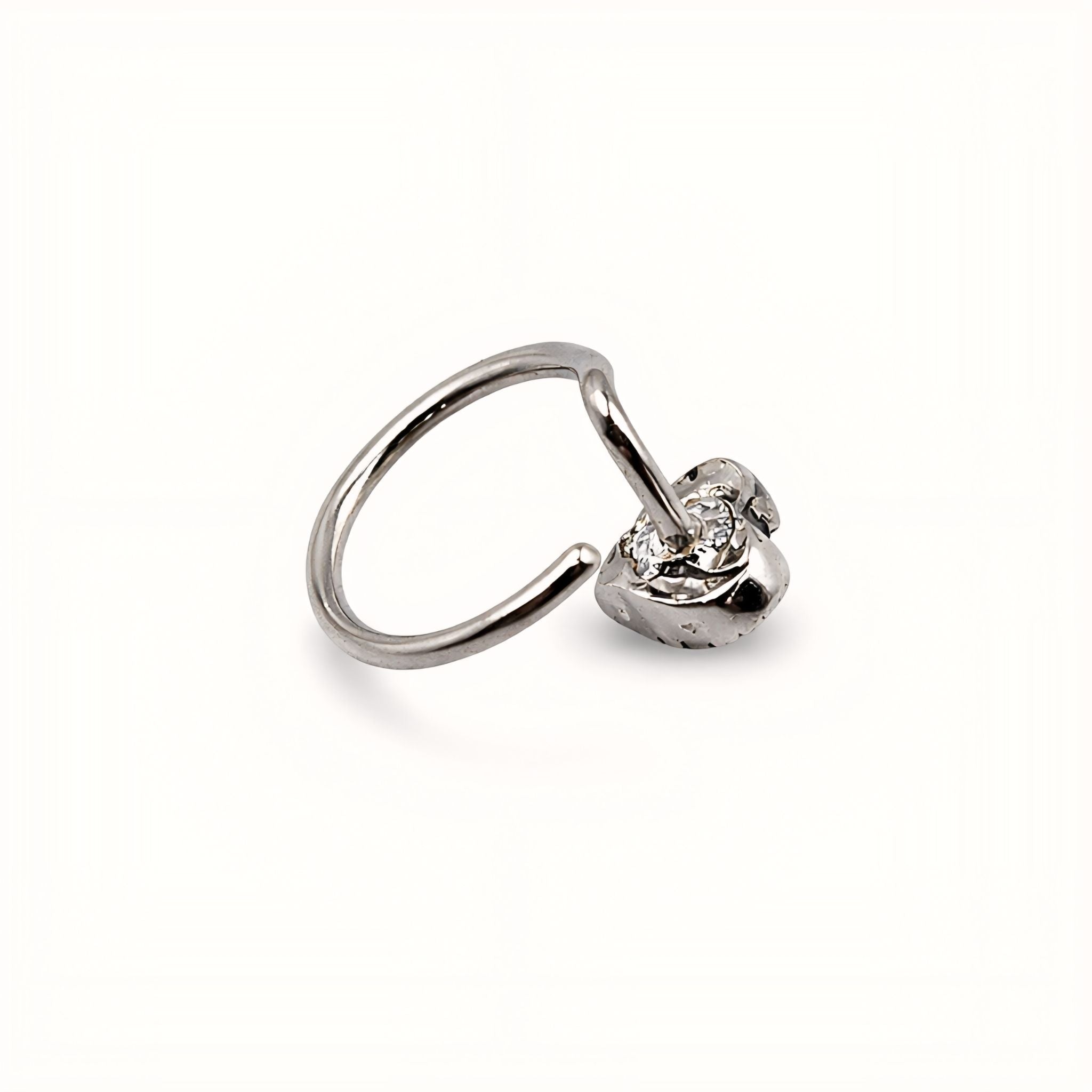 925 Sterling Silver Heart Design Nose Ring