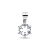 925 Sterling Silver Snowflake Star Pendant with Cubic Zirconia