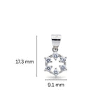 925 Sterling Silver Snowflake Star Pendant with Cubic Zirconia