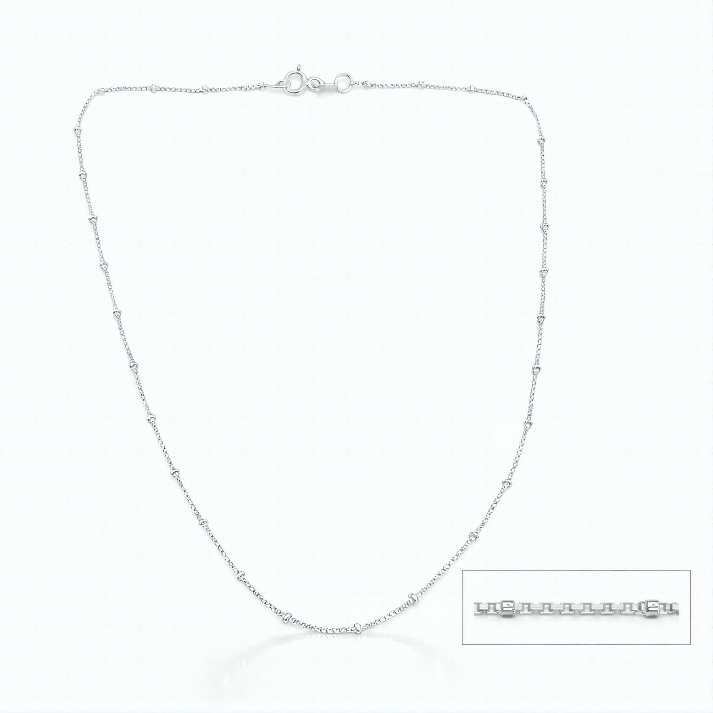 925 Sterling Silver Beaded Chain