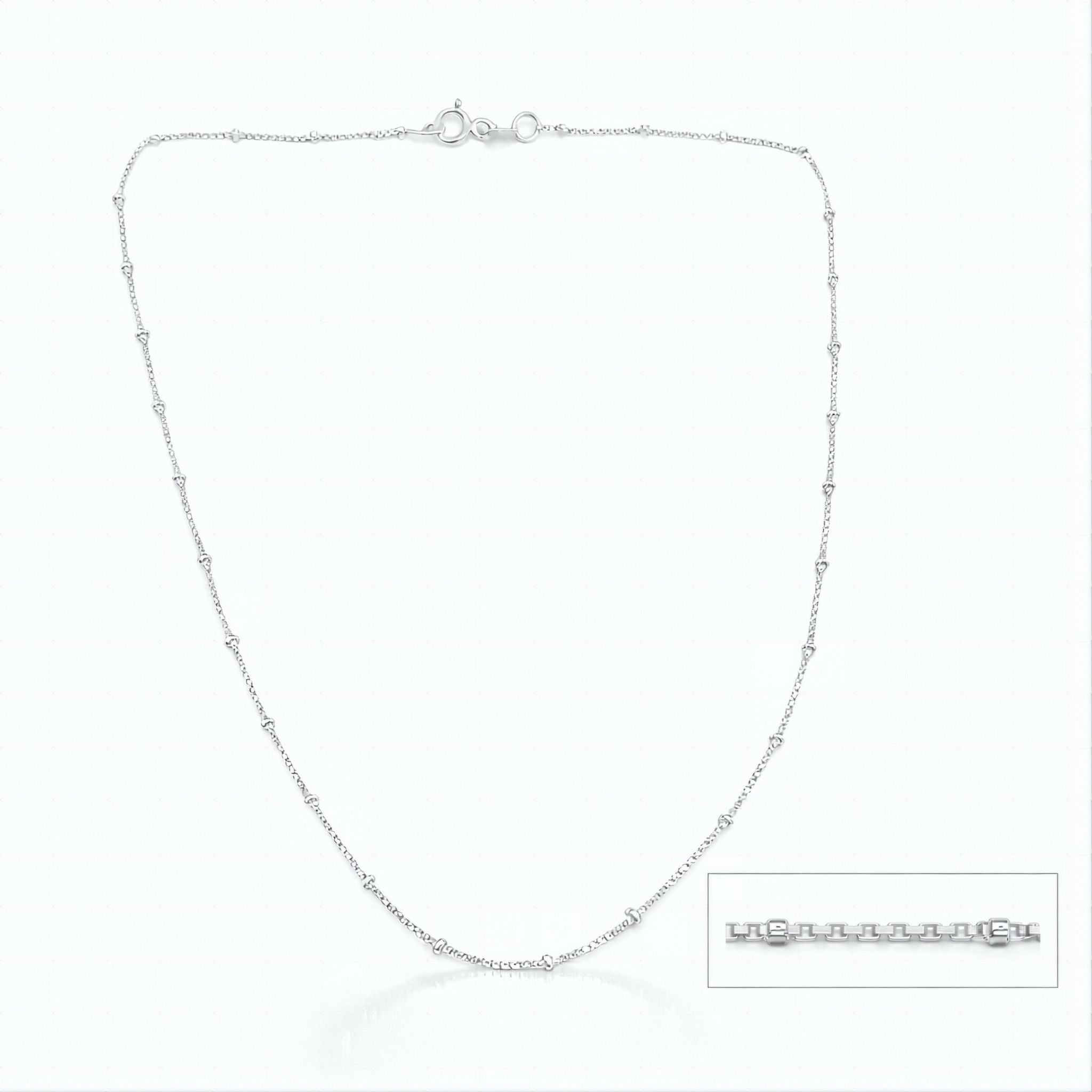 925 Sterling Silver Beaded Chain