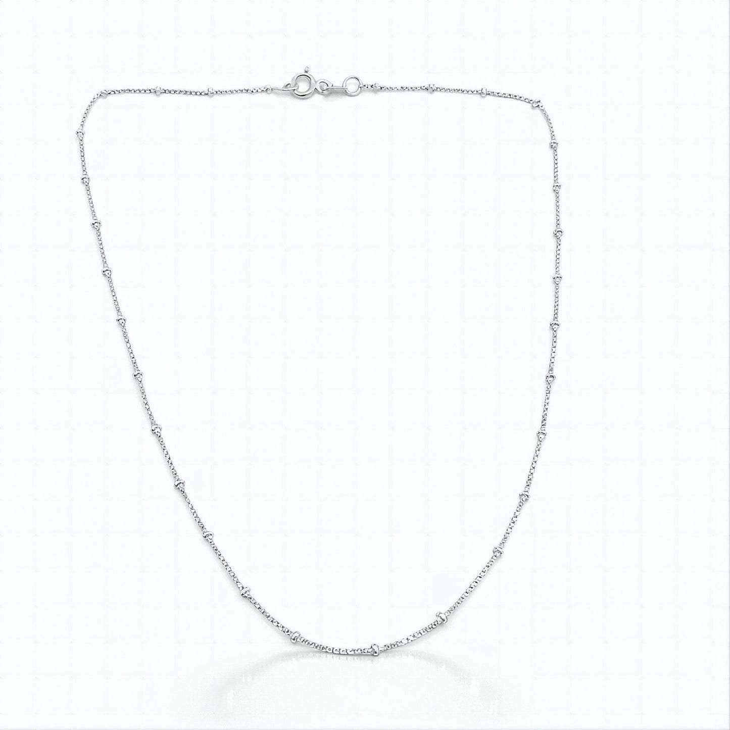 925 Sterling Silver Beaded Chain