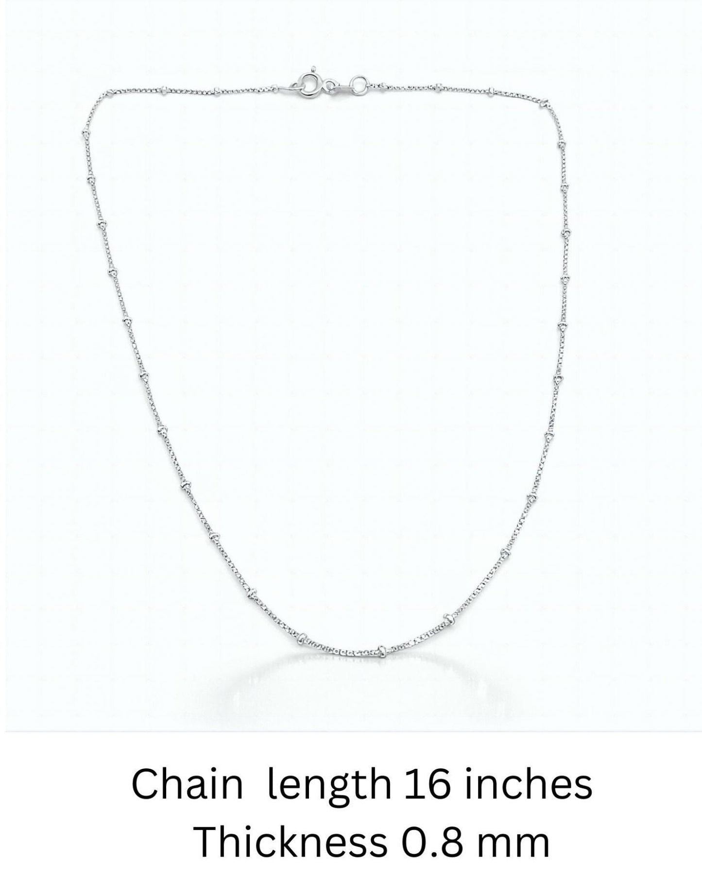 925 Sterling Silver Beaded Chain