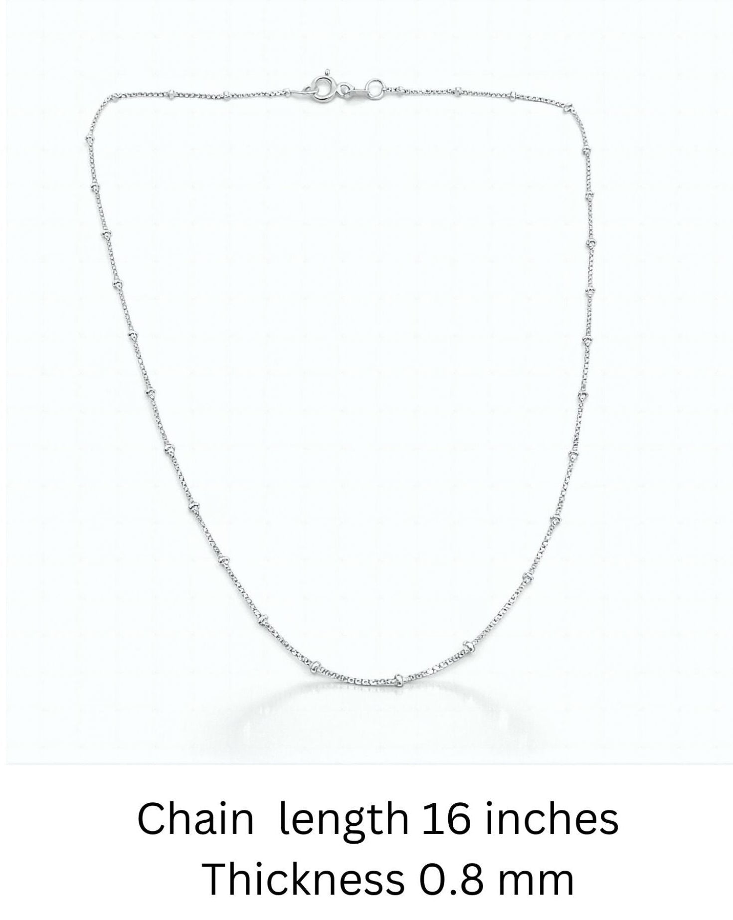925 Sterling Silver Beaded Chain