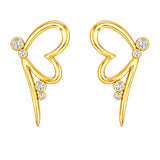 Elegant Butterfly Heart Studs With Lab Grown Diamonds