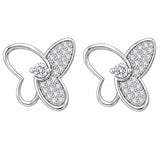 Elegant Butterfly Serling Silver Studs With Lab Grown Diamonds