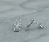 Elegant CZ Rectangle Bar Pendant Set with Chain in 925 Sterling Silver