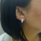 Elegant CZ Rectangle Bar Pendant Set with Chain in 925 Sterling Silver