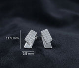 Elegant CZ Rectangle Bar Pendant Set with Chain in 925 Sterling Silver