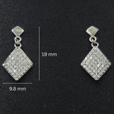 Elegant CZ Stone Diamond Shape Drop Earrings in 925 Sterling Silver
