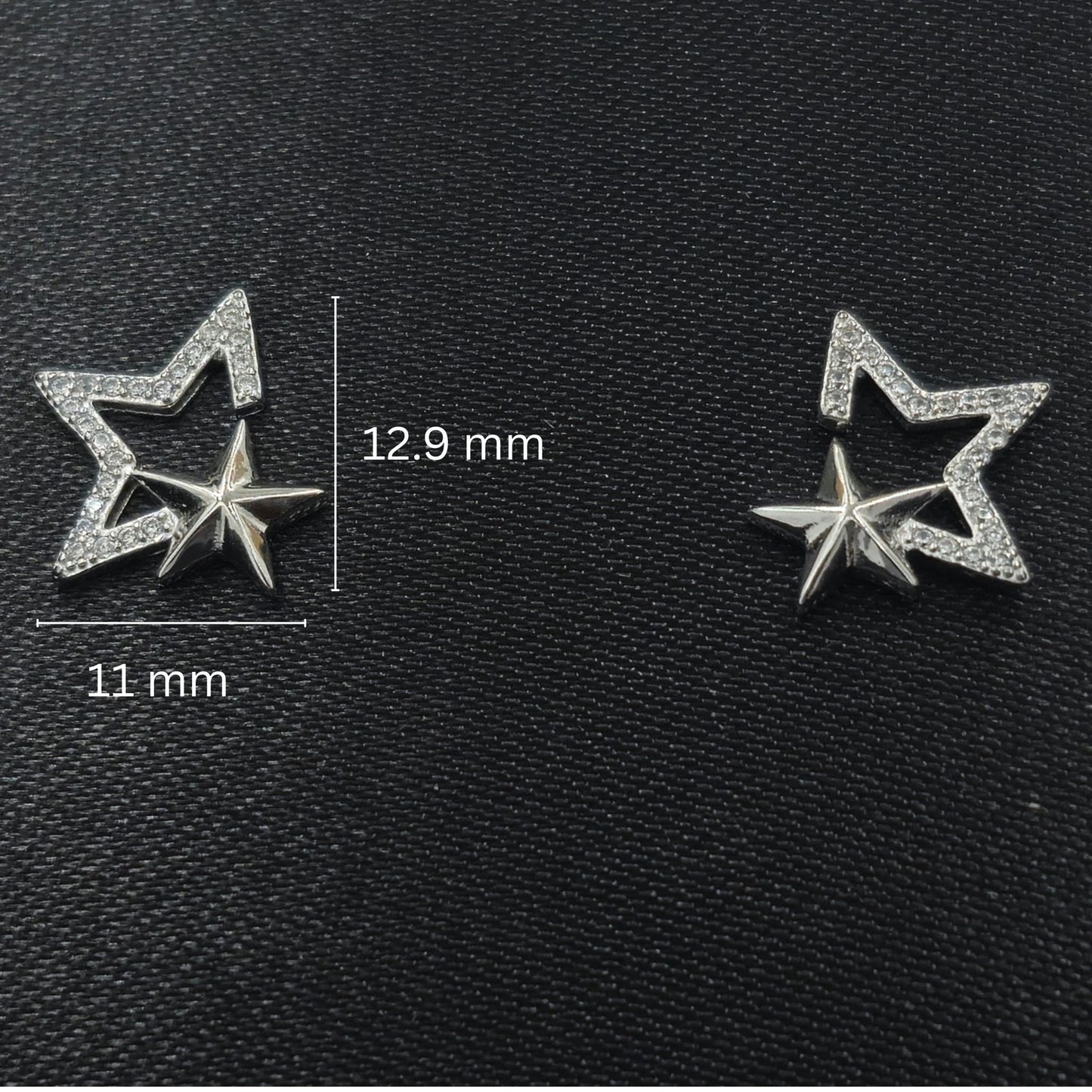 Elegant CZ Stone Star Stud Earrings in 925 Sterling Silver