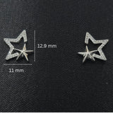 Elegant CZ Stone Star Stud Earrings in 925 Sterling Silver