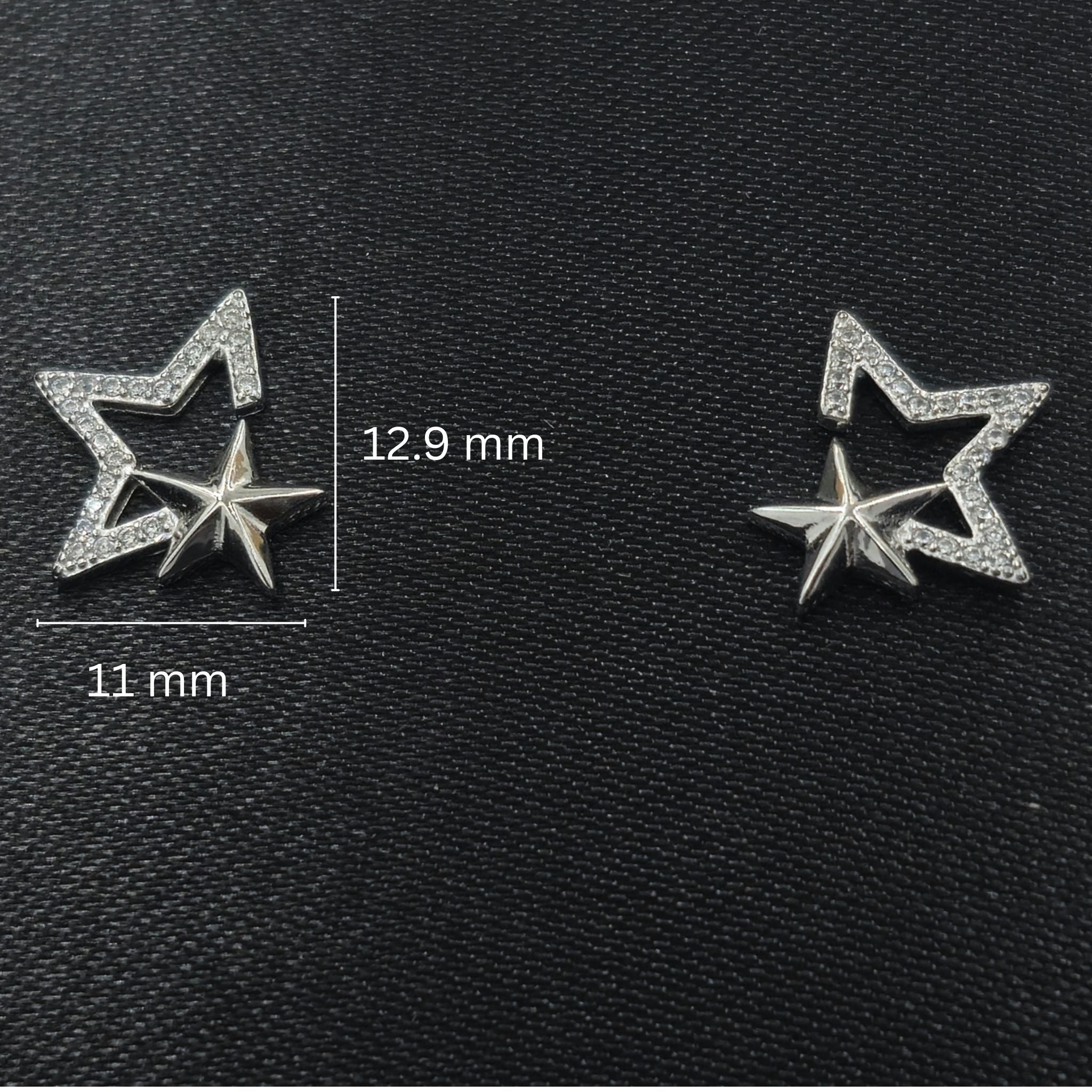 Elegant CZ Stone Star Stud Earrings in 925 Sterling Silver