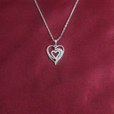 Elegant Double Heart Lab-Grown Diamond Pendant in 925 Sterling Silver