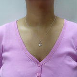 925 Sterling Silver Heart Clover Pendant with Cubic Zirconia