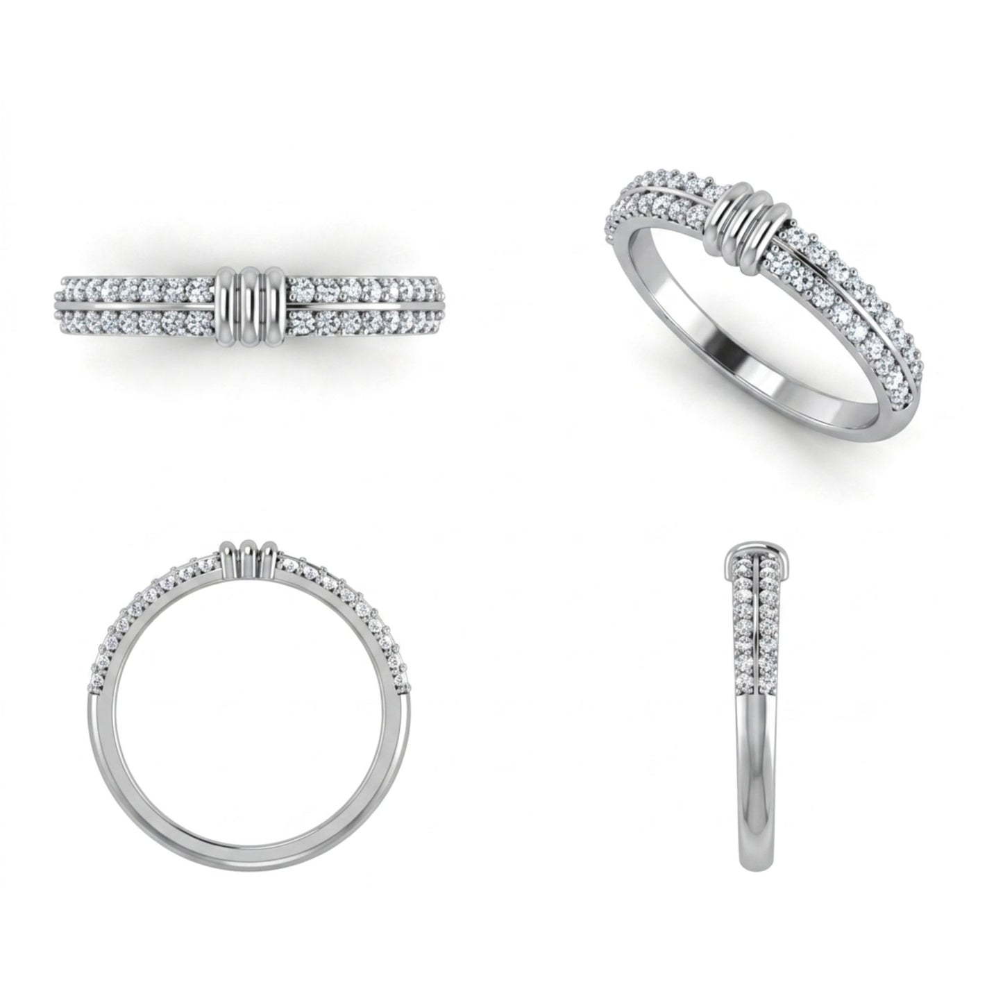 Elegant Lab Grown Diamond Designer Ring in 925 Sterling Silver