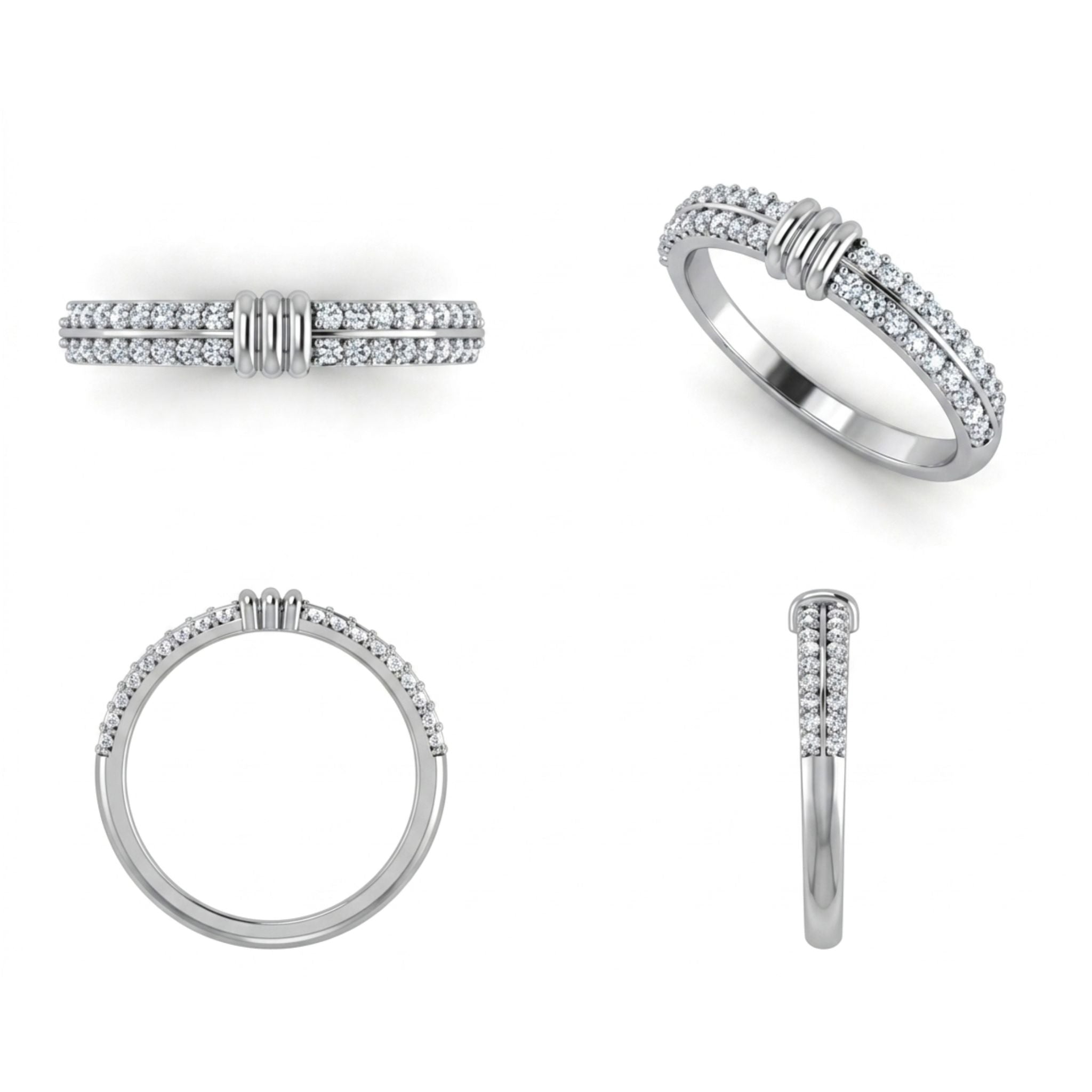 Elegant Lab Grown Diamond Designer Ring in 925 Sterling Silver
