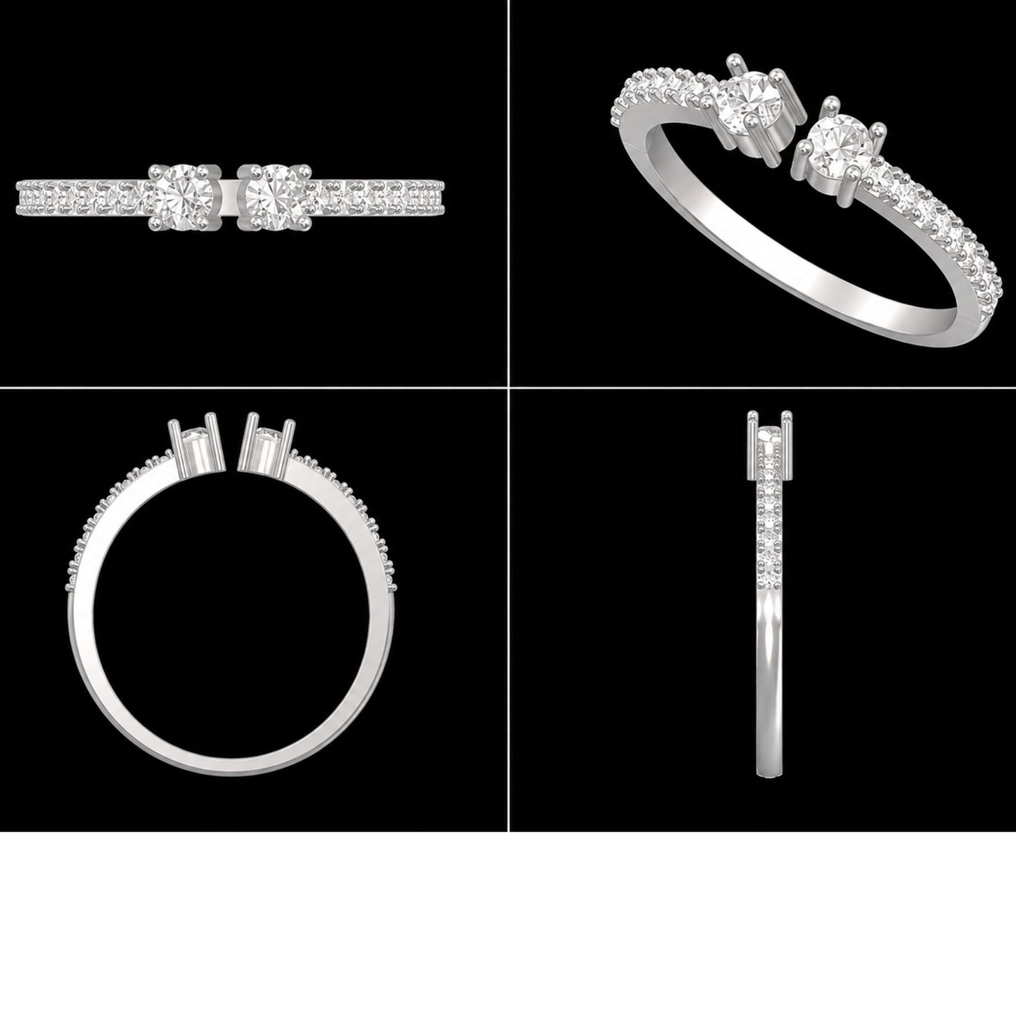 Elegant Lab Grown Diamond Half Eternity Ring in 925 Sterling Silver
