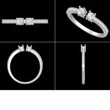 Elegant Lab Grown Diamond Half Eternity Ring in 925 Sterling Silver