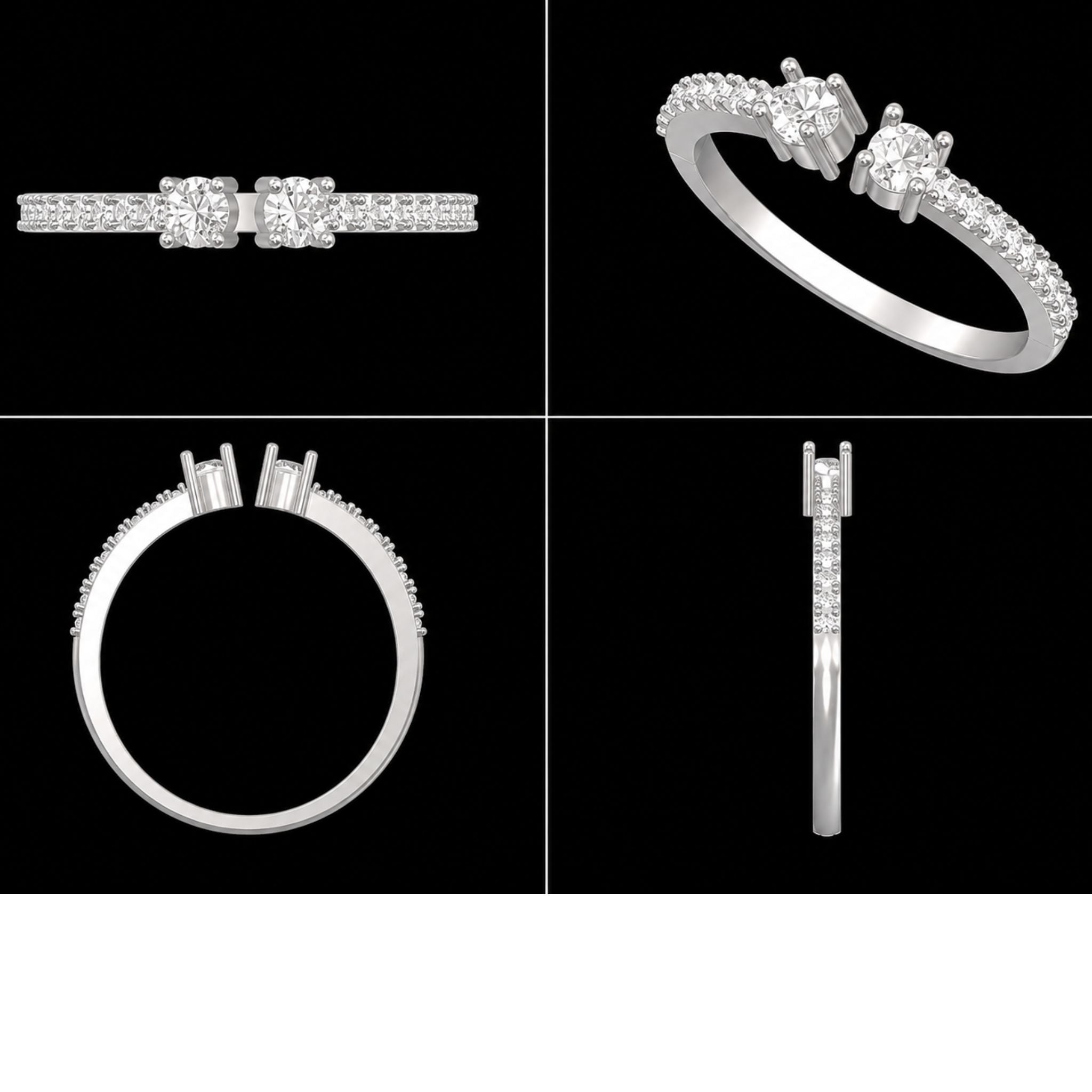 Elegant Lab Grown Diamond Half Eternity Ring in 925 Sterling Silver