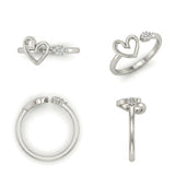Elegant Lab Grown Diamond Heart Ring in 925 Sterling Silver