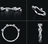 Elegant Lab Grown Diamond Wave Ring in 925 Sterling Silver