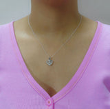 925 Sterling Silver Layered Open Heart Pendant with Cubic Zirconia