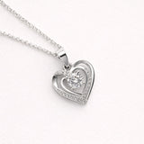 925 Sterling Silver Layered Open Heart Pendant with Cubic Zirconia