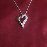 Elegant Open Heart Lab-Grown Diamond Pendant in 925 Sterling Silver