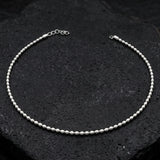 925 Sterling Silver Anklet with Polished Beads
