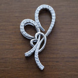 Elegant Ribbon Bow Lab-Grown Diamond Pendant in 925 Sterling Silver