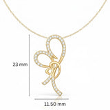 Elegant Ribbon Bow Lab-Grown Diamond Pendant in 925 Sterling Silver with Chain