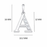 925 Sterling Silver Initial A Necklace With Cubic Zirconia