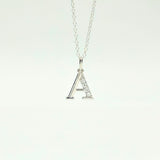 925 Sterling Silver Initial A Necklace With Cubic Zirconia