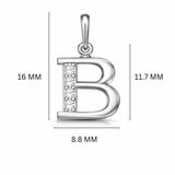 925 Sterling Silver Initial B Necklace With Cubic Zirconia
