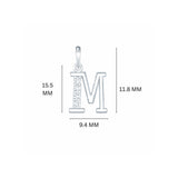 925 Sterling Silver Initial M Necklace With Cubic Zirconia