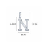 925 Sterling Silver Initial N Necklace With Cubic Zirconia