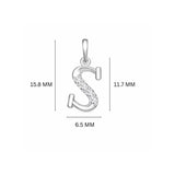 925 Sterling Silver Initial S Necklace With Cubic Zirconia