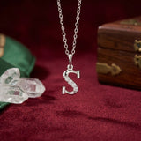 925 Sterling Silver Initial S Necklace With Cubic Zirconia
