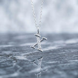 925 Sterling Silver Initial X Necklace With Cubic Zirconia