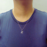 925 Sterling Silver Initial X Necklace With Cubic Zirconia