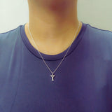 925 Sterling Silver Initial Y Necklace With Cubic Zirconia