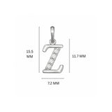 925 Sterling Silver Initial Z Necklace With Cubic Zirconia