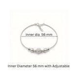 925 Silver-Tone Adjustable Chain Kada with Textured Bead Detailing