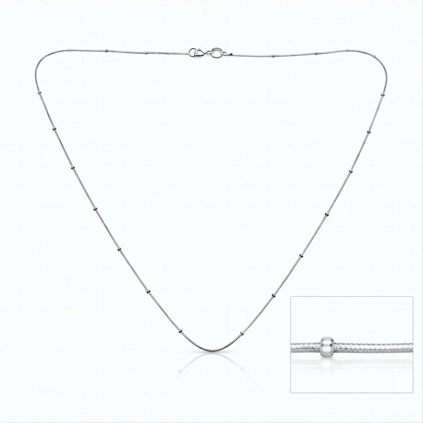 925 Sterling Silver Beaded Chain