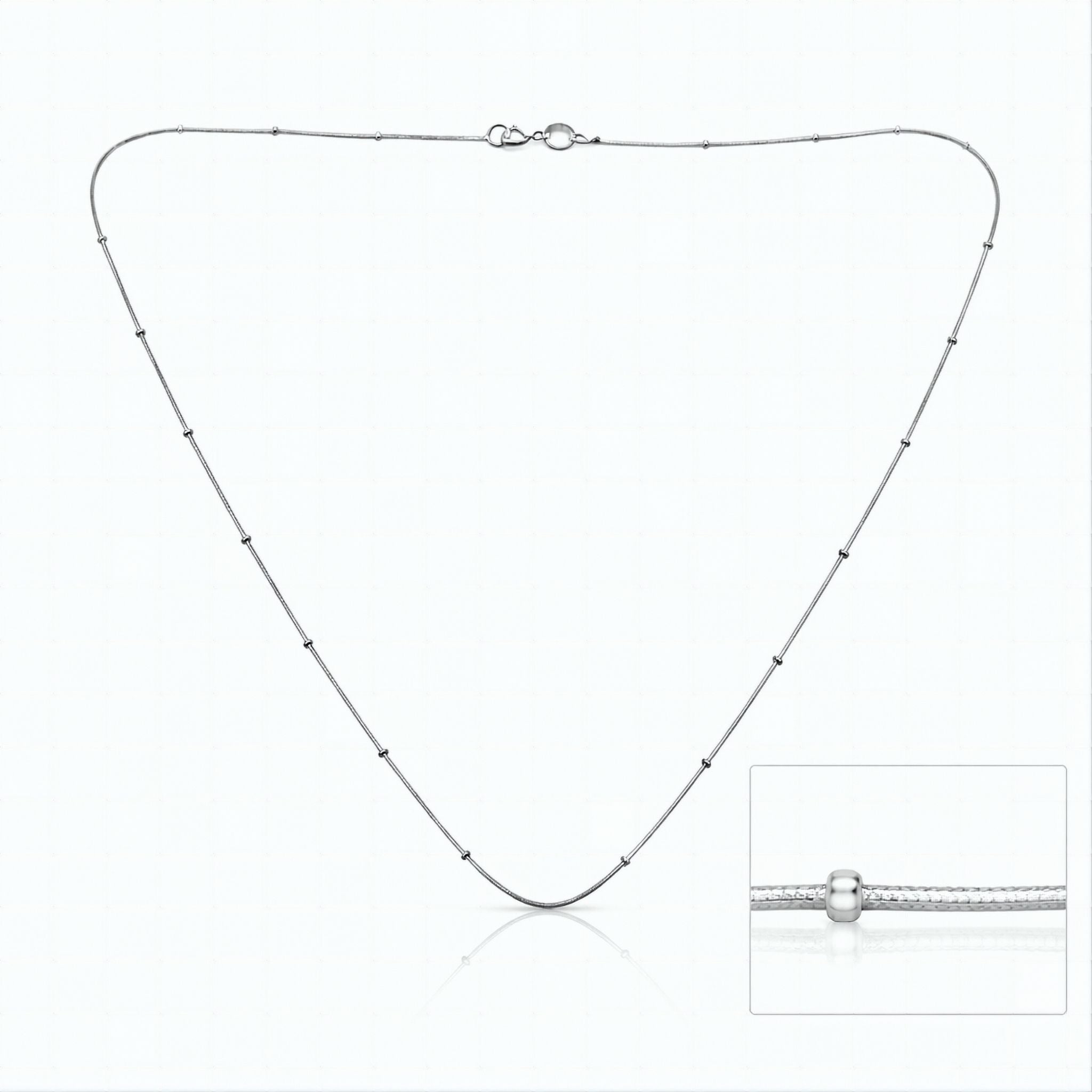 925 Sterling Silver Beaded Chain