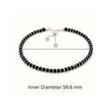925 Sterling Silver Black Faceted Bead Adjustable Slider Bracelet