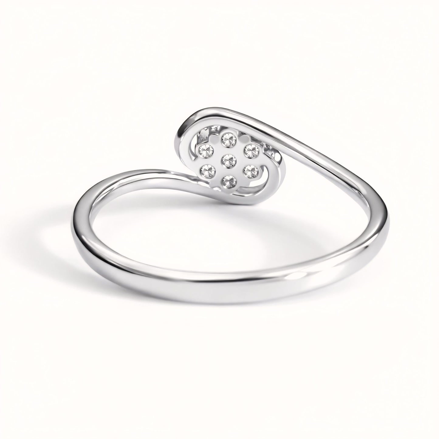 925 Sterling Silver Floral Cluster Ring with Cubic Zirconia