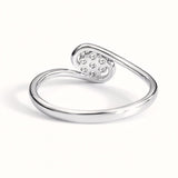 925 Sterling Silver Floral Cluster Ring with Cubic Zirconia
